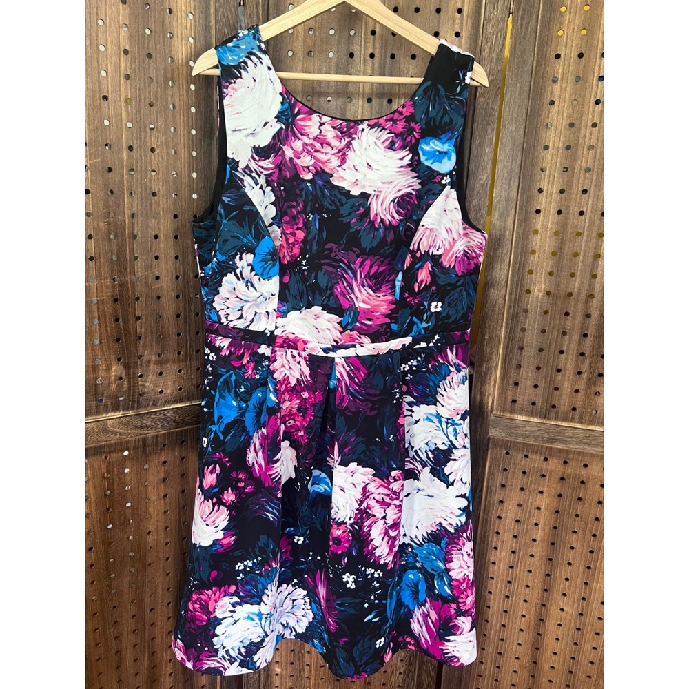 Adrianna Papell Floral Print Fit and Flare Dress Size XL